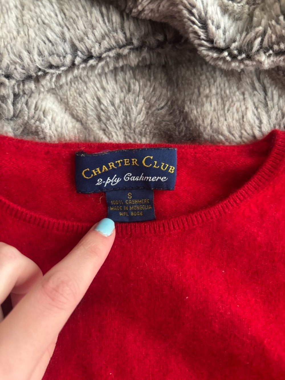 Charter Club Red Crewneck 2-Ply Cashmere Sweater